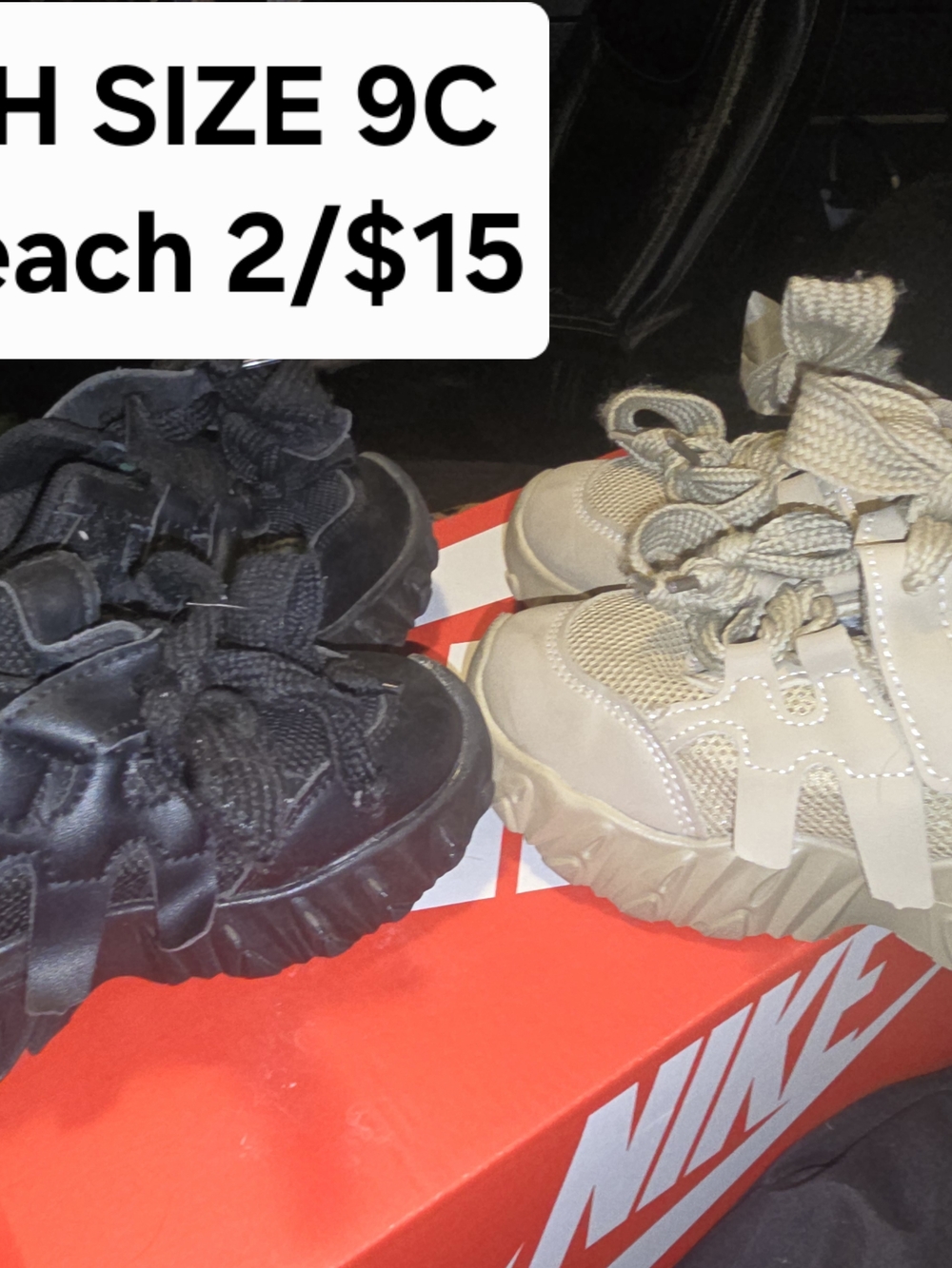 Kids Chunky Athletic Sneakers - Black and Tan